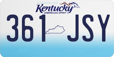 KY license plate 361JSY