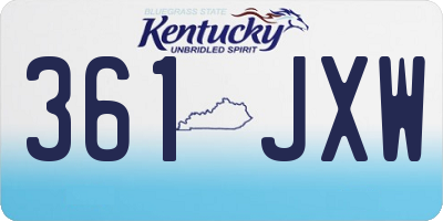 KY license plate 361JXW