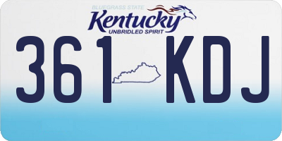 KY license plate 361KDJ
