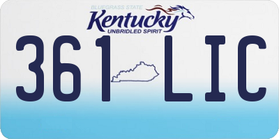 KY license plate 361LIC