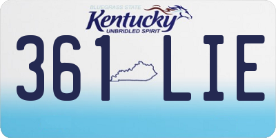 KY license plate 361LIE