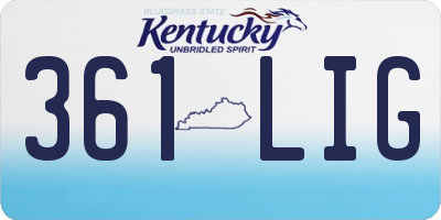 KY license plate 361LIG