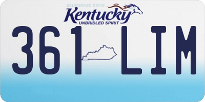 KY license plate 361LIM