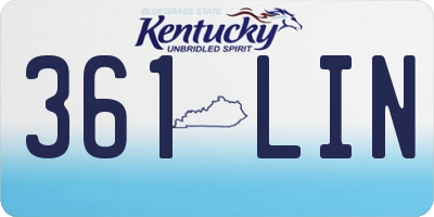 KY license plate 361LIN