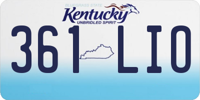 KY license plate 361LIO