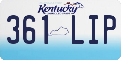 KY license plate 361LIP