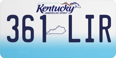 KY license plate 361LIR