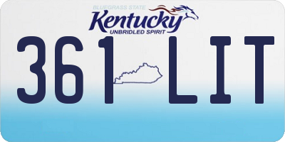 KY license plate 361LIT