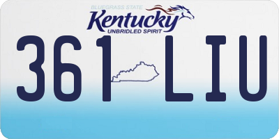 KY license plate 361LIU