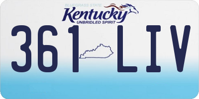 KY license plate 361LIV