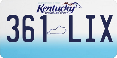 KY license plate 361LIX