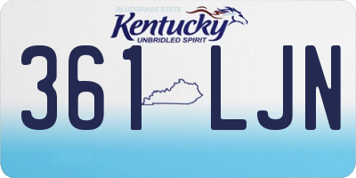 KY license plate 361LJN