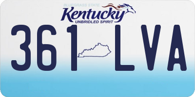 KY license plate 361LVA