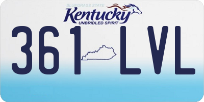 KY license plate 361LVL