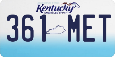KY license plate 361MET