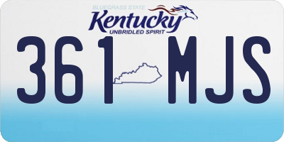 KY license plate 361MJS
