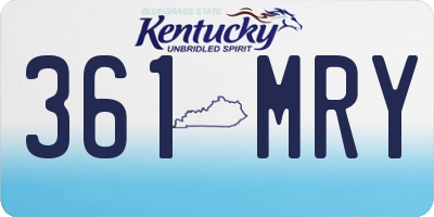 KY license plate 361MRY