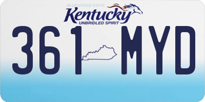 KY license plate 361MYD