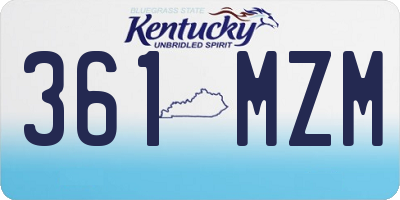 KY license plate 361MZM