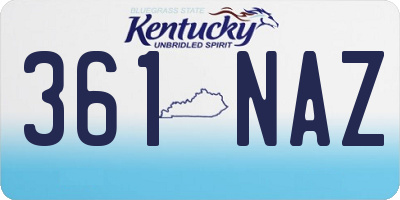 KY license plate 361NAZ