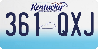 KY license plate 361QXJ