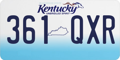 KY license plate 361QXR