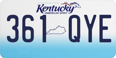 KY license plate 361QYE