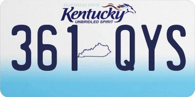 KY license plate 361QYS