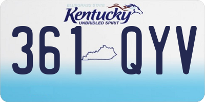 KY license plate 361QYV