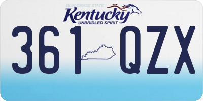 KY license plate 361QZX