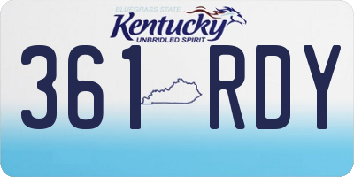 KY license plate 361RDY