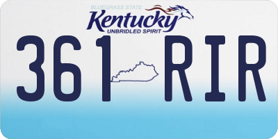 KY license plate 361RIR
