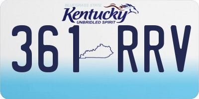 KY license plate 361RRV