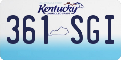 KY license plate 361SGI