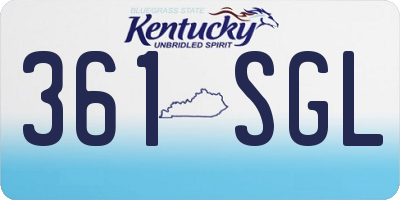 KY license plate 361SGL