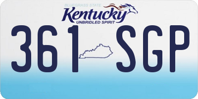 KY license plate 361SGP