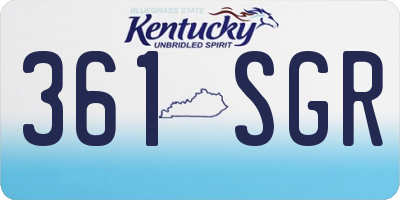 KY license plate 361SGR