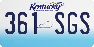 KY license plate 361SGS