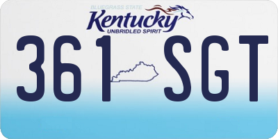 KY license plate 361SGT