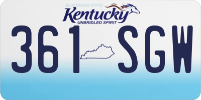KY license plate 361SGW