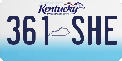 KY license plate 361SHE