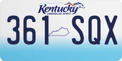 KY license plate 361SQX