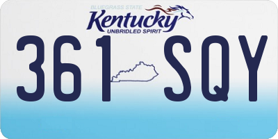 KY license plate 361SQY