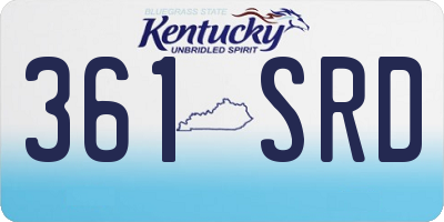 KY license plate 361SRD