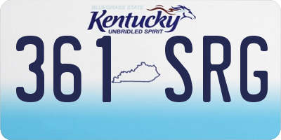 KY license plate 361SRG