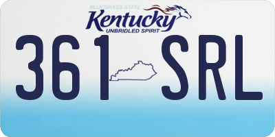 KY license plate 361SRL