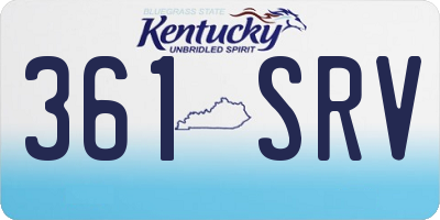 KY license plate 361SRV