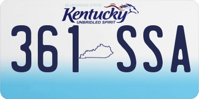 KY license plate 361SSA