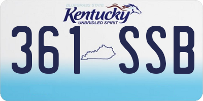 KY license plate 361SSB