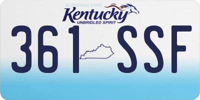 KY license plate 361SSF